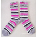 Multiply Stripe Lady Soft Cozy Socks Calcetín de microfibra con diseño de rayas